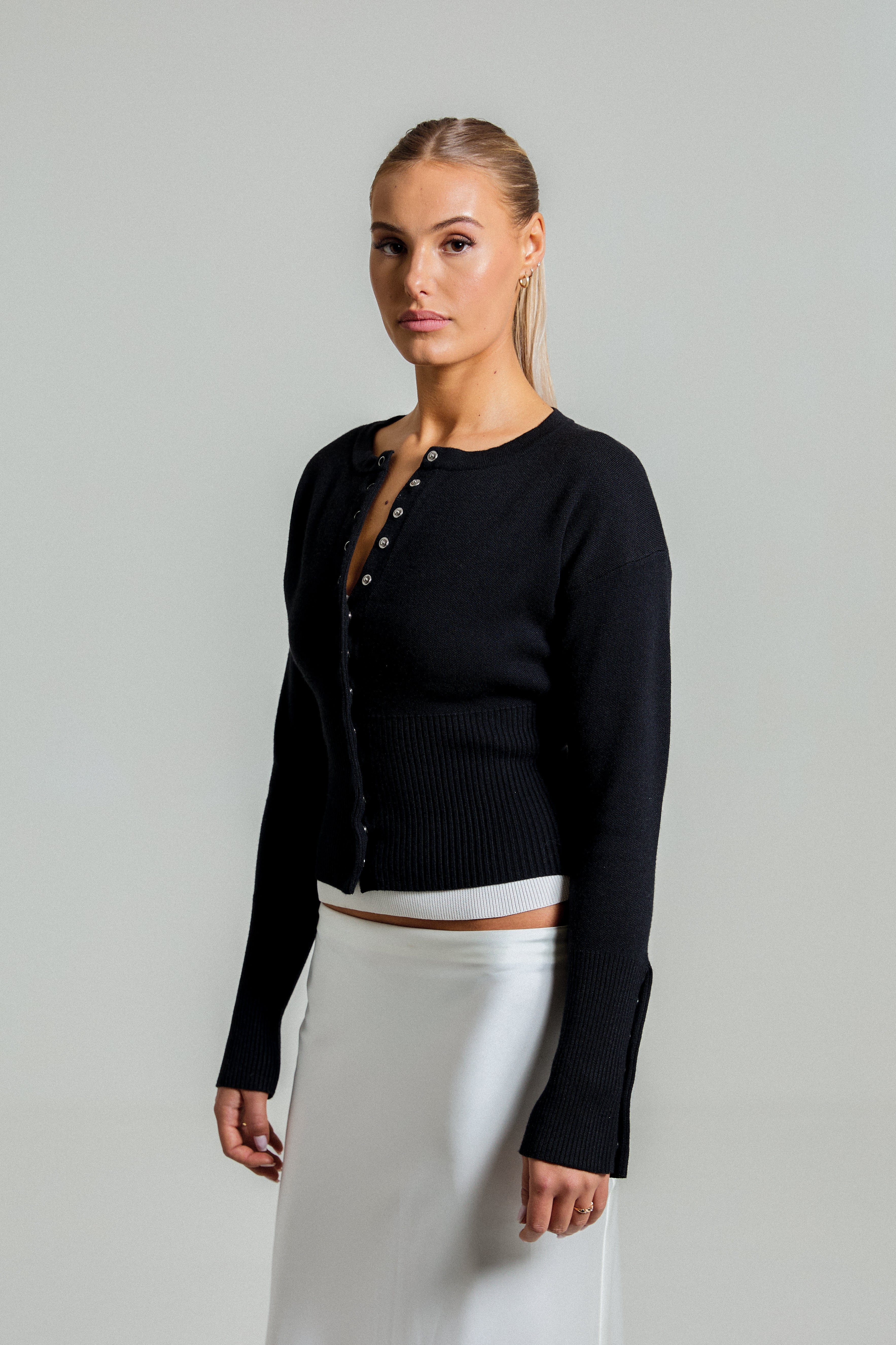 Arla | Ribbed Button Top