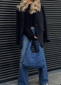 Amara | Braided Denim Tote Bag