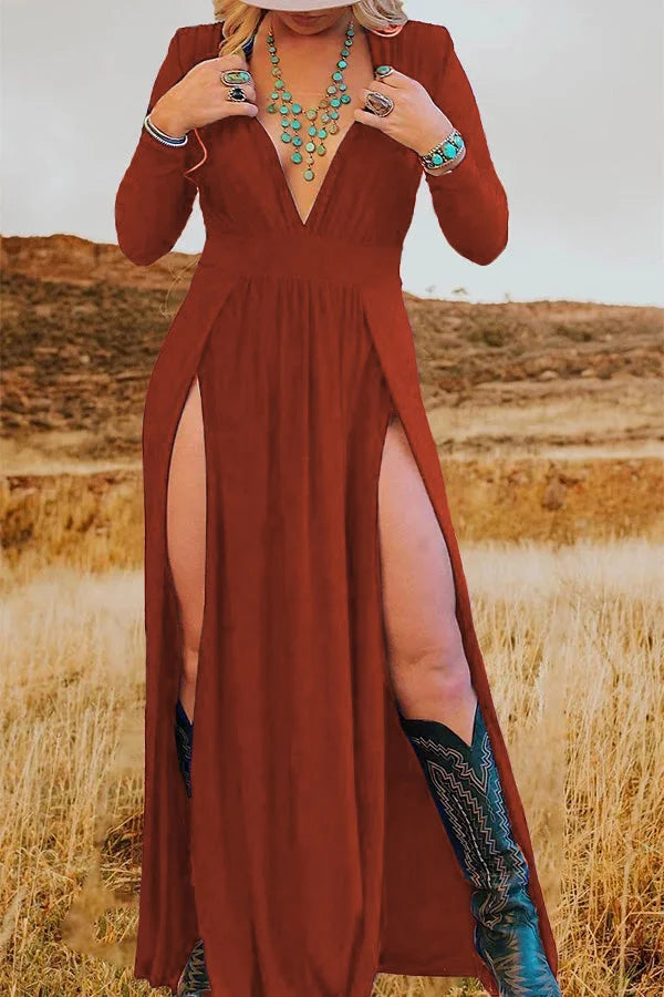 Slit Deep Dress