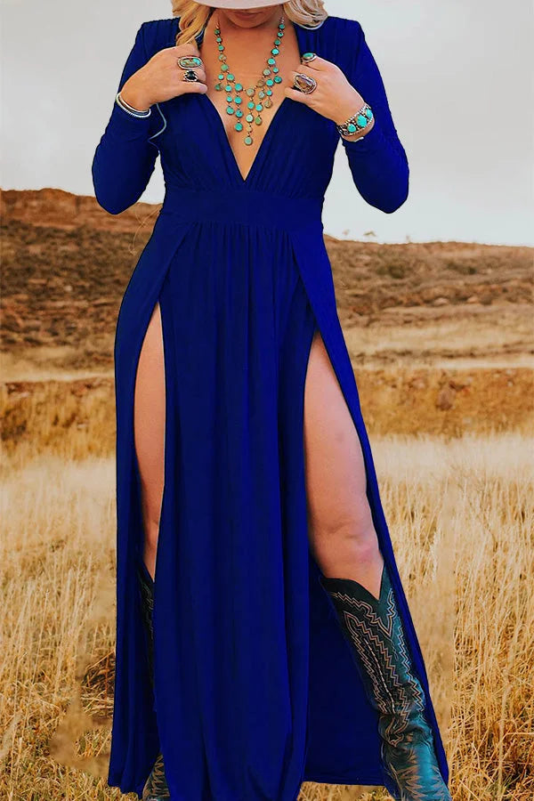 Slit Deep Dress