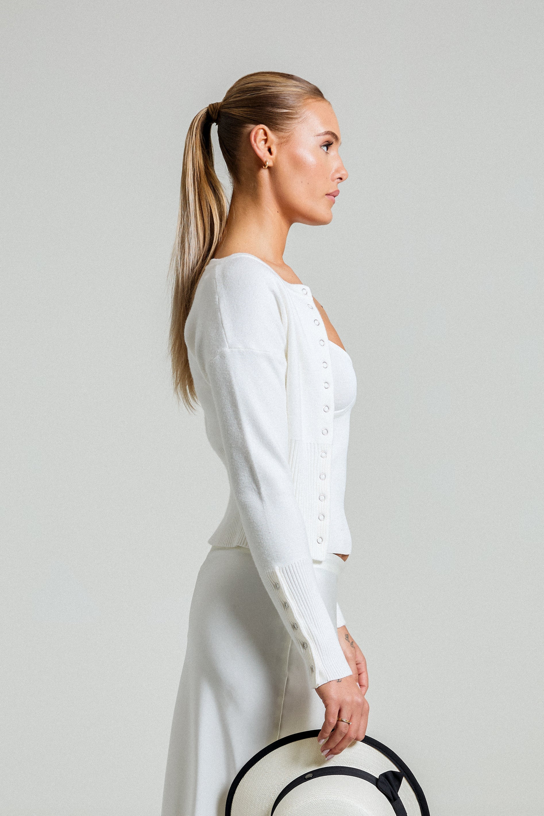 Arla | Ribbed Button Top