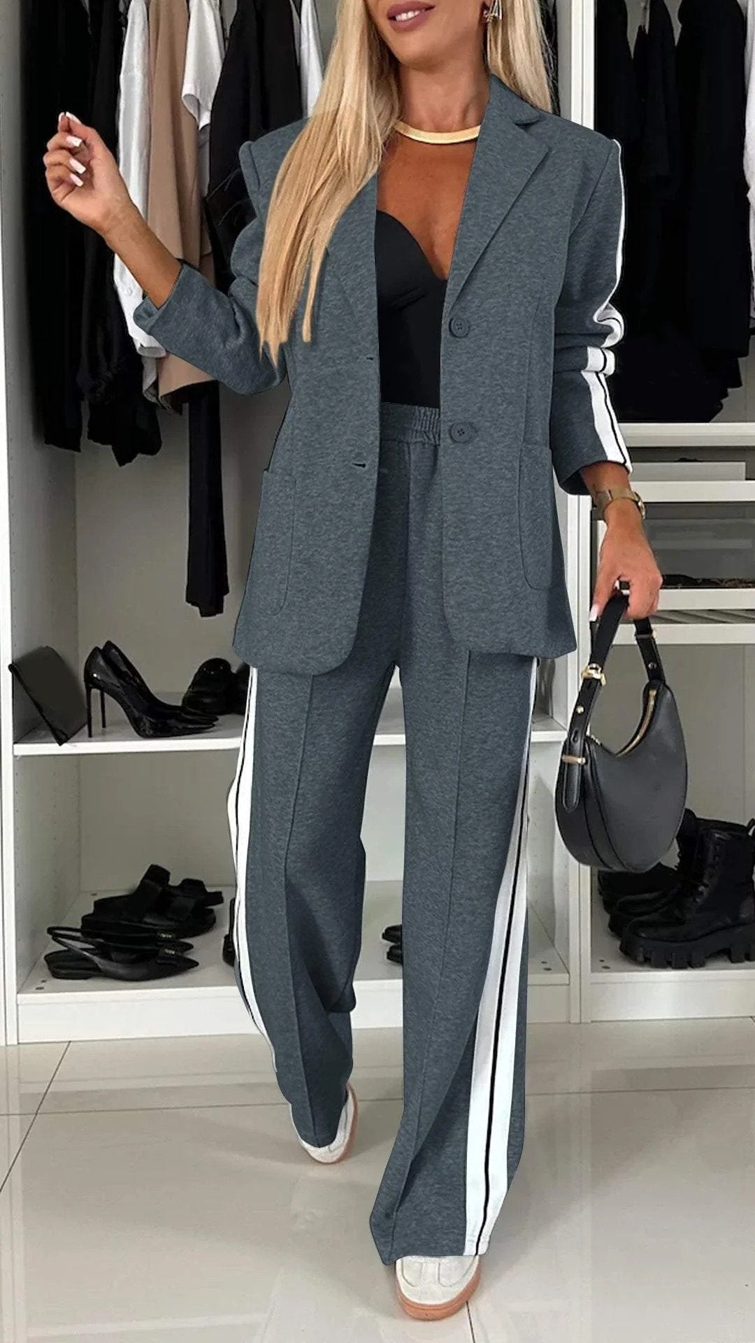 Jaylee autumn Casual Hooded Two-piece Suit